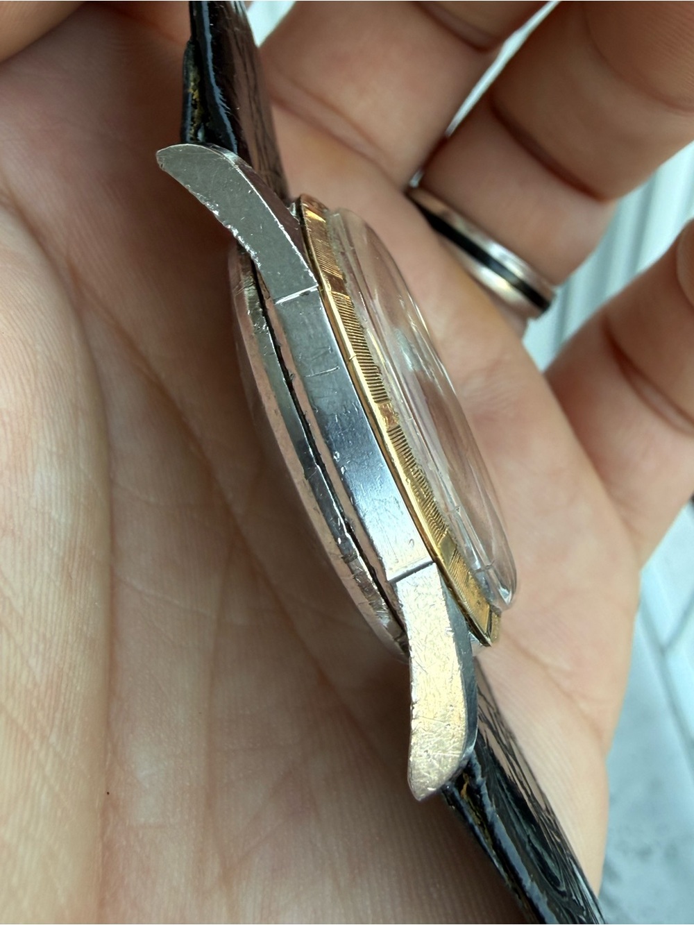 Vintage 1950’s 14k gold & Steel Gruen Genève Presicion Power 34mm - Picture 13 of 16